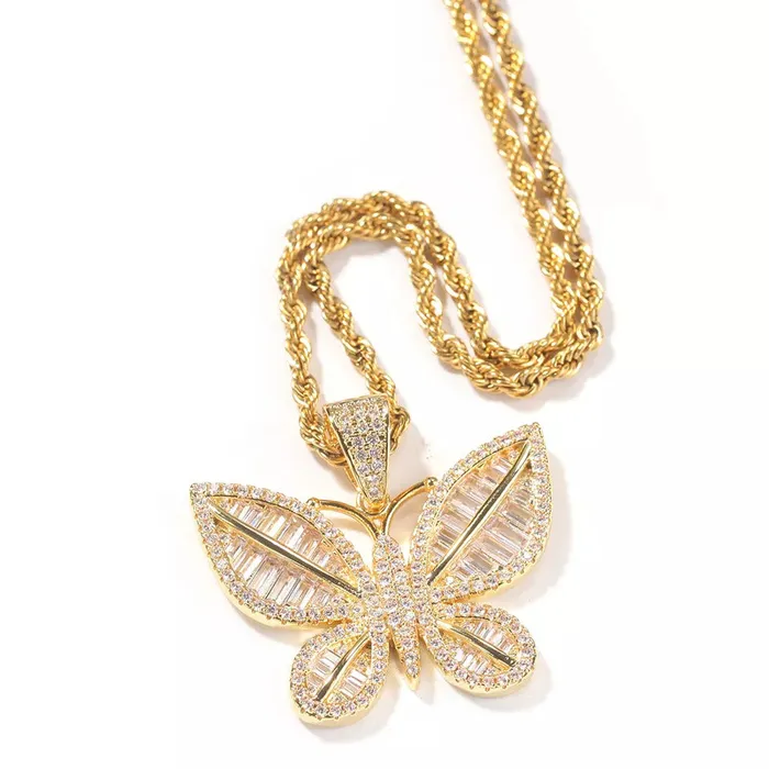 BBYKUTE Kute Baguette Butterfly Necklace Necklaces
