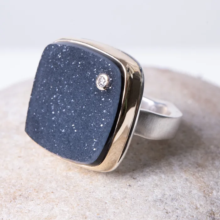 Jamie Joseph Rings Jamie Joseph Brazilian Black Druzy Ring WDiamond