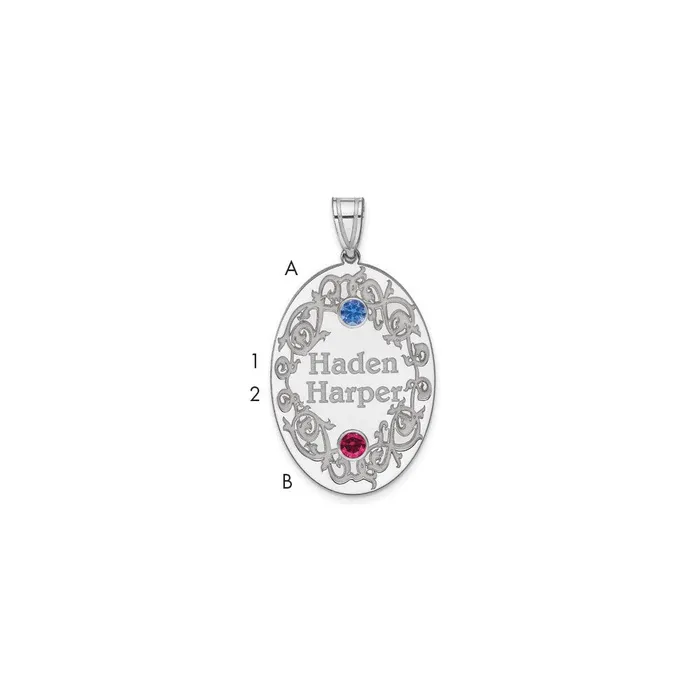 TreasureFineJewelers Necklaces Sterling Silver Rhodiumplated Crystal Family Pendant TreasureFineJewelers Necklaces Sterling Silver Rhodiumplated Crystal Family Pendant