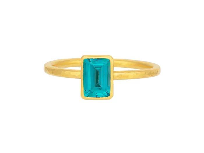 GG GOLD OOAK Rings GURHAN Prism Gold Topaz Stacking Ring 7x5mm Rectangle Stone GG GOLD OOAK Rings GURHAN Prism Gold Topaz Stacking Ring 7x5mm Rectangle Stone