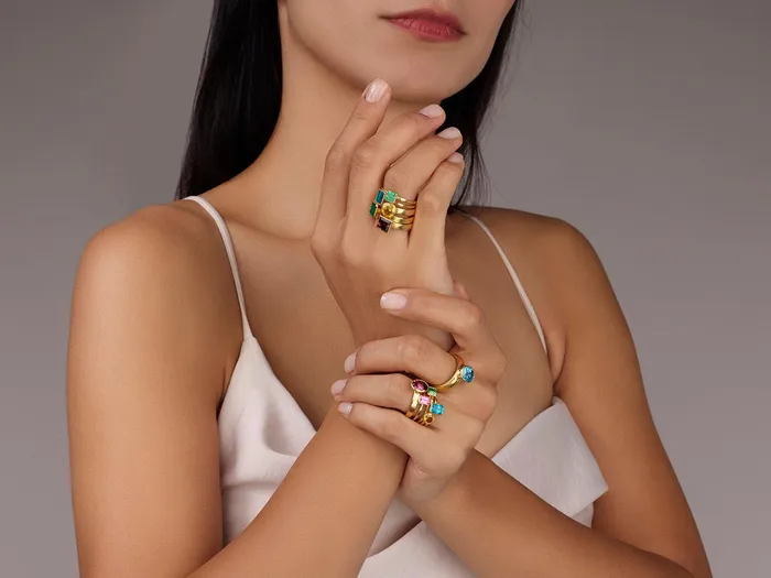 GG GOLD OOAK Rings GURHAN Prism Gold Topaz Stacking Ring 7x5mm Rectangle Stone GG GOLD OOAK Rings GURHAN Prism Gold Topaz Stacking Ring 7x5mm Rectangle Stone