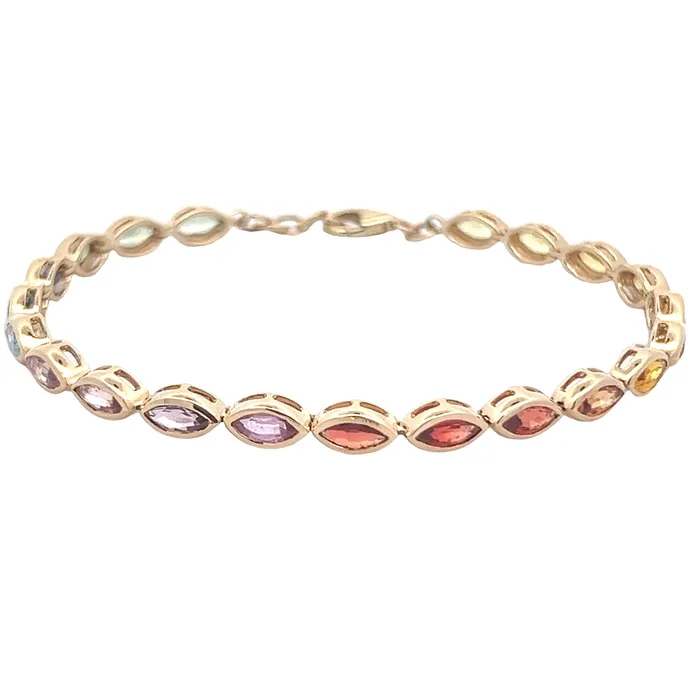 YaninaCo Jewelry Marquise Multi Color Sapphire Bracelet Bracelets