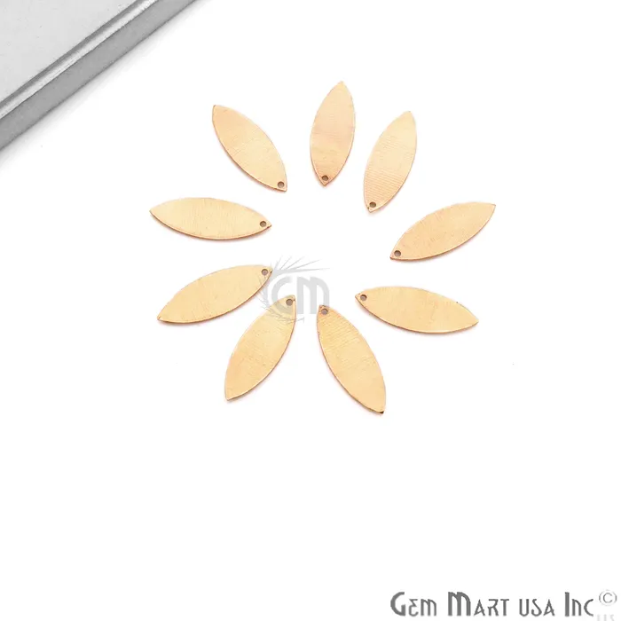 Charm Necklaces GemmartUSA Marquise Shape 29x10mm Gold Plated Finding Charm DIY Jewelry