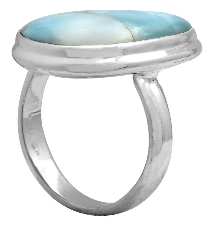 Natural Larimar 925 Sterling Silver Rings Silver Jewelry YoTreasure Necklaces