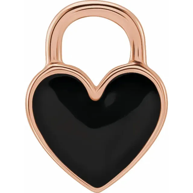 302 Fine Jewelry Enamel Heart Charm Pendant Solid 14K Yellow White Rose Gold or Sterling Necklaces