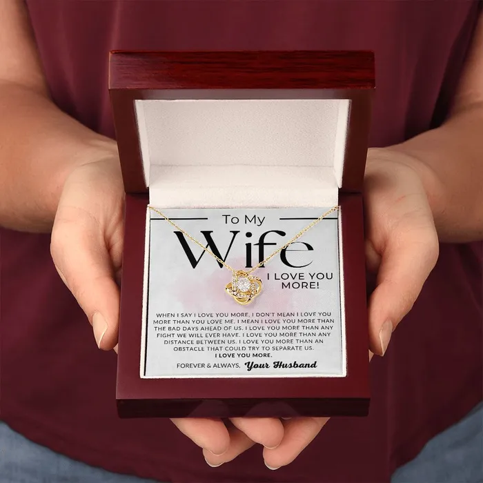 I Love You More To My Wife Necklace From Husband Christmas Gifts Birthday Present Wedding Anniversary Gift Valentines Day ShineOn Fulfillment Necklaces