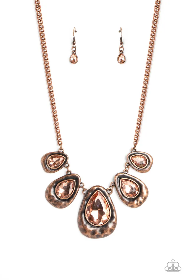 Bracelets A Finishing Touch Jewelry Paparazzi 2pc set Formally Forged Copper Necklace Formal Fanfare Copper Bracelet
