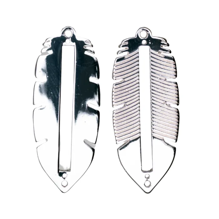 Charm Necklaces Continental Beads 33mm x 135mm Centerline Seed Bead Feather Charm Made of plated zinc Sold individually K154