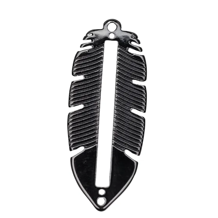 Charm Necklaces Continental Beads 33mm x 135mm Centerline Seed Bead Feather Charm Made of plated zinc Sold individually K154