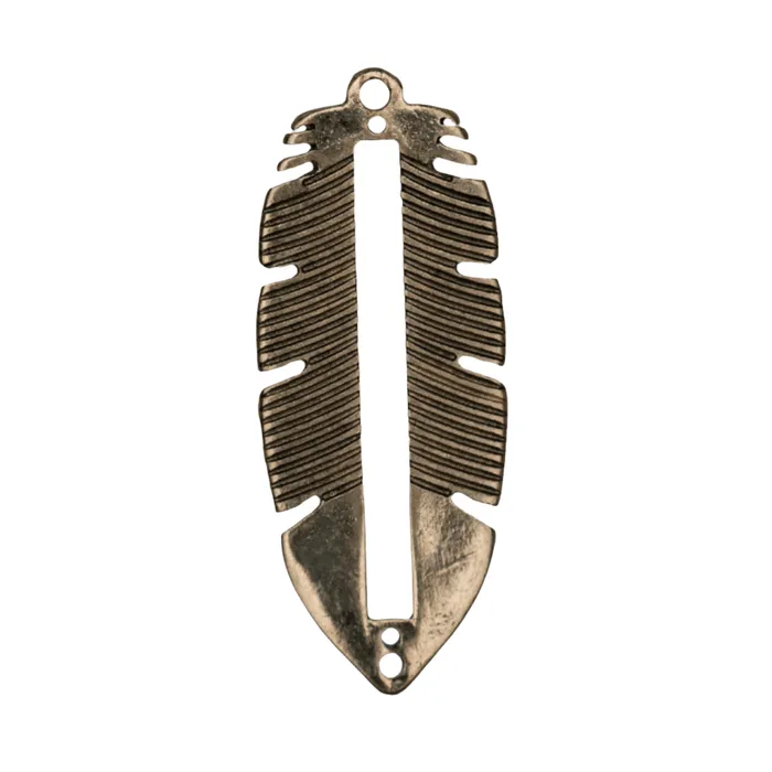 Charm Necklaces Continental Beads 33mm x 135mm Centerline Seed Bead Feather Charm Made of plated zinc Sold individually K154