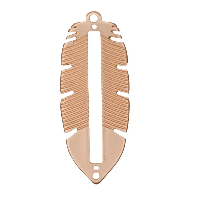 Charm Necklaces Continental Beads 33mm x 135mm Centerline Seed Bead Feather Charm Made of plated zinc Sold individually K154