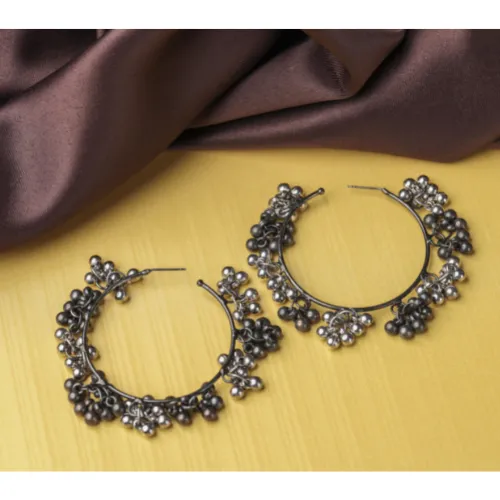Necklaces justrealdealcom Royal Regalia Oxidised Jhumka DESIGN 493