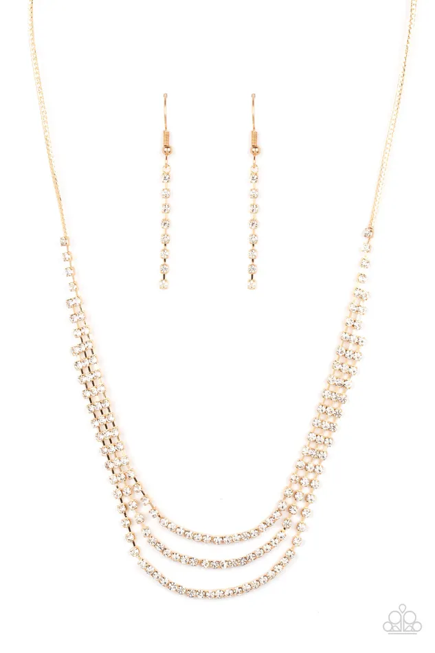 Paparazzi Surreal Sparkle Gold Necklace A Finishing Touch Jewelry Necklaces