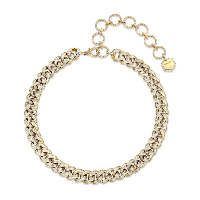 SHAY JEWELRY Necklaces READY TO SHIP FULL DIAMOND BAGUETTE ESSENTIAL LINK NECKLACE