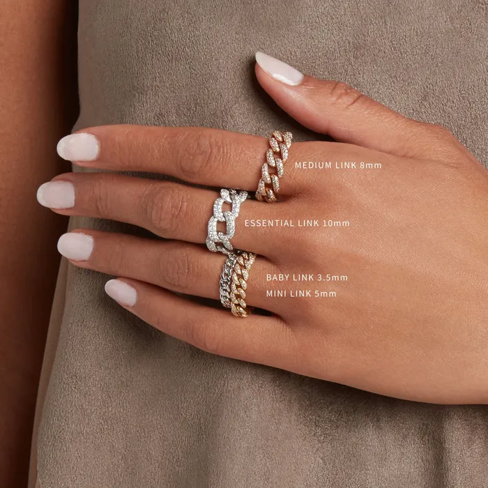 SHAY JEWELRY READY TO SHIP GREEN GARNET PAVE ESSENTIAL LINK RING Rings