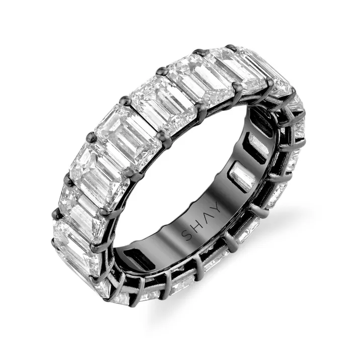 SHAY JEWELRY Rings DIAMOND EMERALD CUT ETERNITY RING 8cts