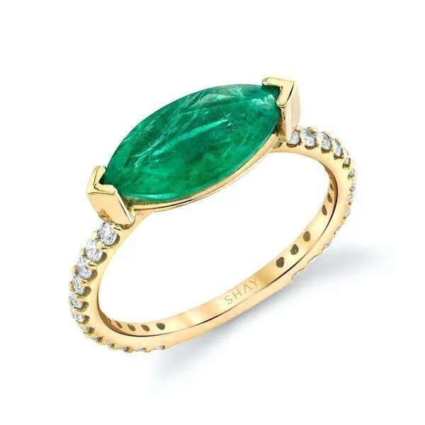 SHAY JEWELRY Rings EMERALD SOLITAIRE MARQUISE PINKY RING
