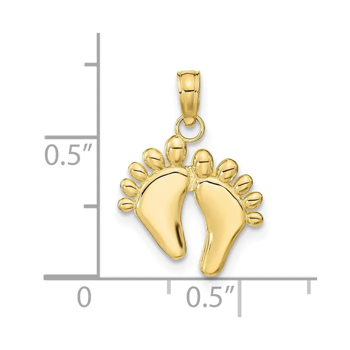 10k Yellow Gold 1246 mm Double Feet Hang Ten Style Charm 082 grams Qgold Charm Necklaces 10k Yellow Gold 1246 mm Double Feet Hang Ten Style Charm 082 grams Qgold Charm Necklaces