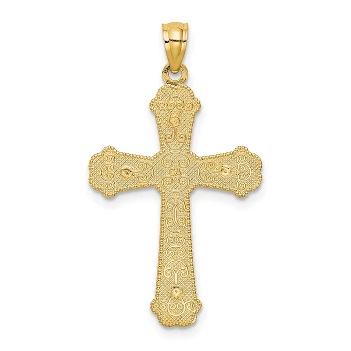 14k Twotone 19 mm Hearts Cross Pendant 175 grams Qgold Rings