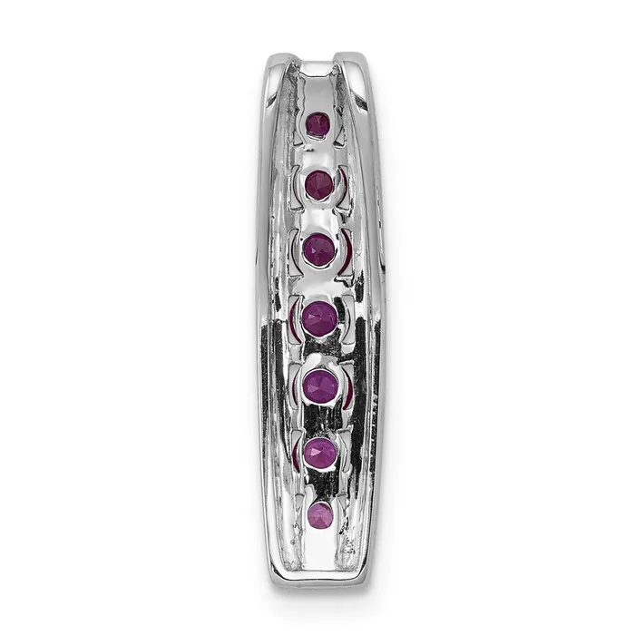 14k White Gold Diamond and 36 Ruby Fancy Chain Slide 12 grams Qgold Necklaces 14k White Gold Diamond and 36 Ruby Fancy Chain Slide 12 grams Qgold Necklaces