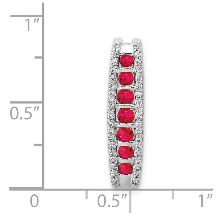 14k White Gold Diamond and 36 Ruby Fancy Chain Slide 12 grams Qgold Necklaces 14k White Gold Diamond and 36 Ruby Fancy Chain Slide 12 grams Qgold Necklaces