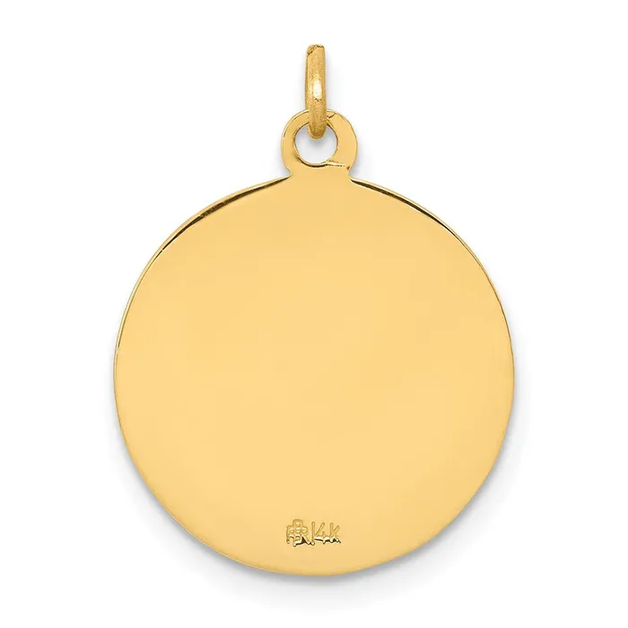 14k Yellow Gold 15 mm Saint Matthew Medal Charm 119 grams Qgold Charm Necklaces