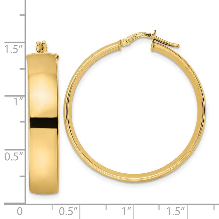 14k Yellow Gold 3256 mm Polished Hoop Earrings 457 grams Qgold Earrings