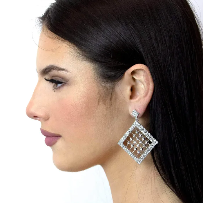 15151 Drop Diamond Cage Filled Earring 4022 Earrings