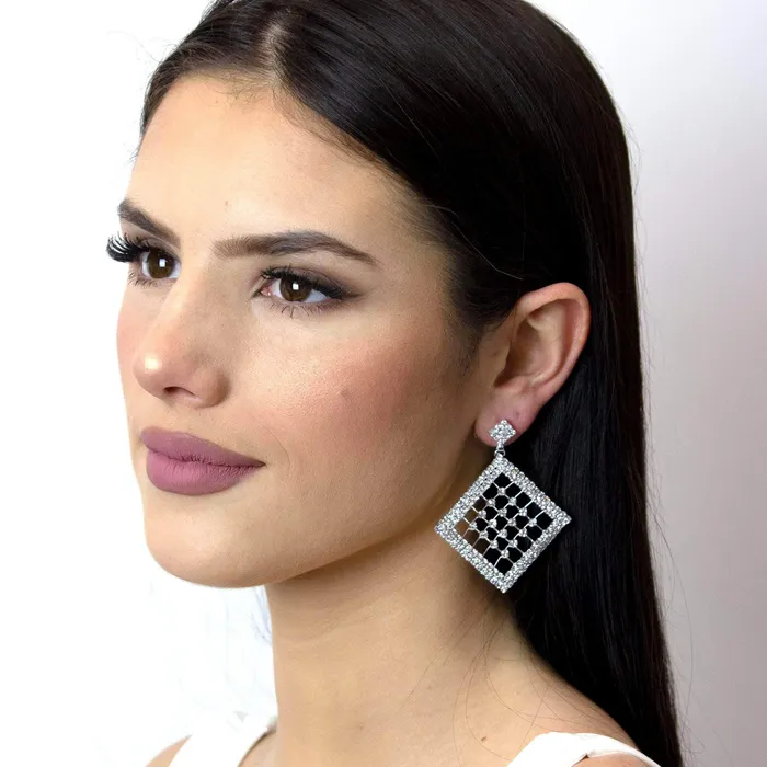15151 Drop Diamond Cage Filled Earring 4022 Earrings