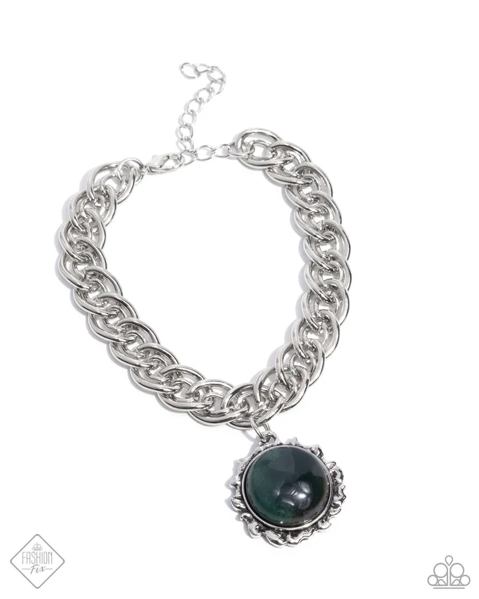 Bracelets Paparazzi Accessories Horoscope Haute Green Stone Silver Bracelet Paparazzi Fashion Fix August 2024