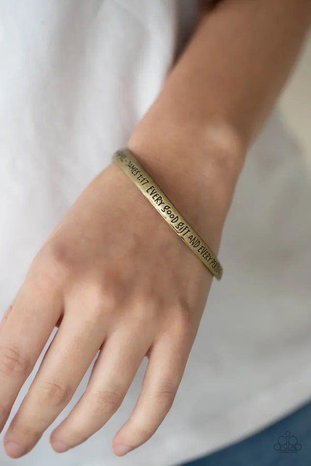 Bracelets Perfect Present Brass Every Good Gift Proverbs Stamped Bangle Bracelet Paparazzi Paparazzi Accessories