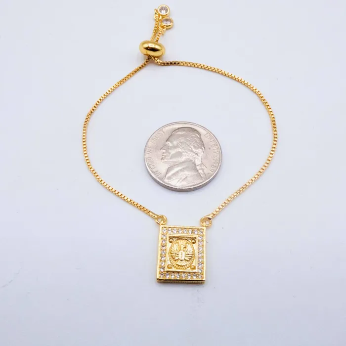 BRAZIL Bracelets GoldPlated Holy Spirit Bracelet w White Zirconias 75inch