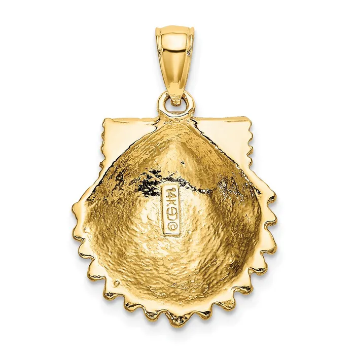 Charm Necklaces 10k Yellow Gold 177 mm 2D Beaded Scallop Shell Charm 298 grams Qgold