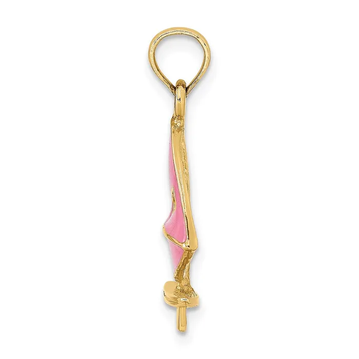 Charm Necklaces 14k Yellow Gold 132 mm Pink Enameled Windsail Surf Board Charm 101 grams Qgold Charm Necklaces 14k Yellow Gold 132 mm Pink Enameled Windsail Surf Board Charm 101 grams Qgold
