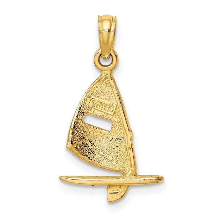 Charm Necklaces 14k Yellow Gold 132 mm Pink Enameled Windsail Surf Board Charm 101 grams Qgold Charm Necklaces 14k Yellow Gold 132 mm Pink Enameled Windsail Surf Board Charm 101 grams Qgold