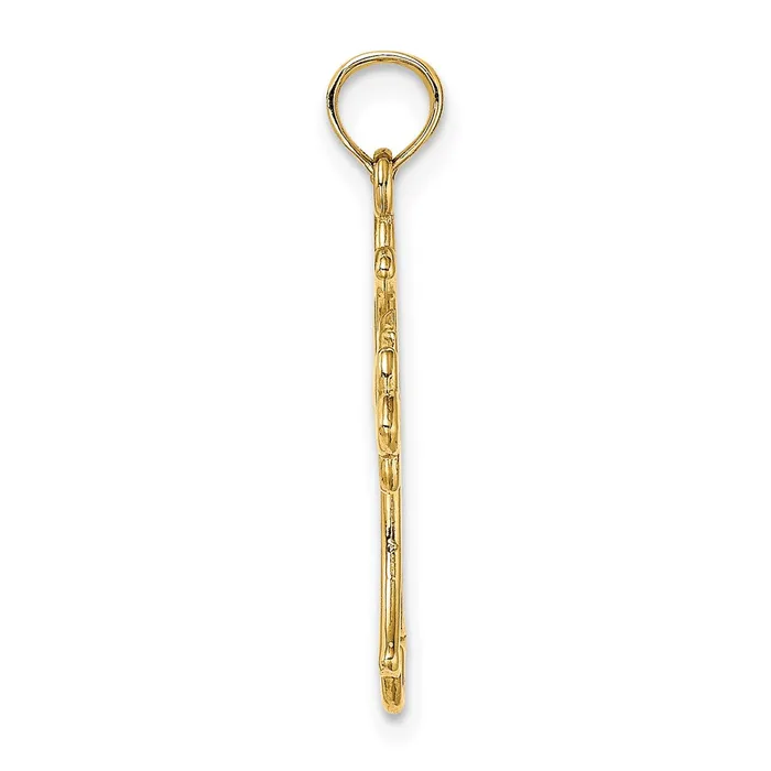 Charm Necklaces Qgold 14k Yellow Gold 13 mm CutOut Dove Center Cross Charm 085 grams