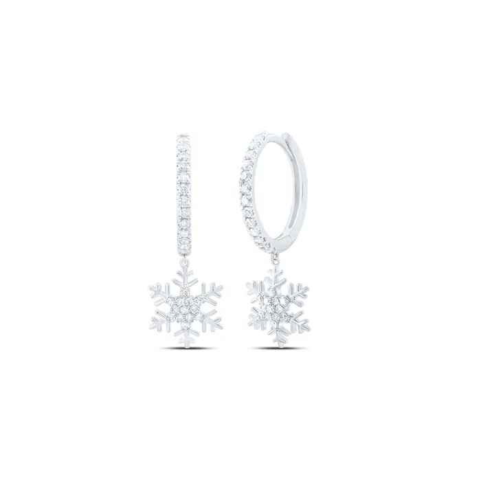 Earrings GND 10Kt Gold 38CtwDia Nk Fashion Snow Flake Dangling Earring