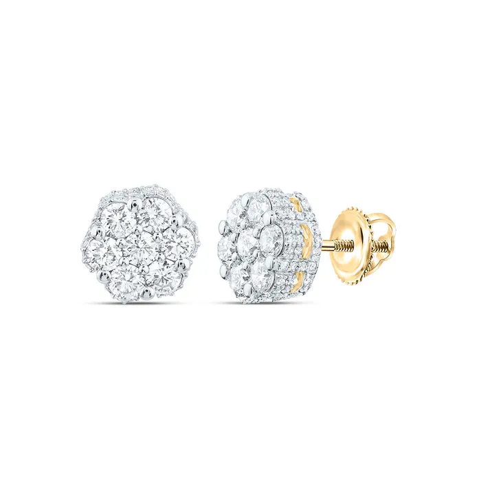 Earrings GND 14Kt Gold 1 14CtwDia Ana M Fashion Flower Stud Earring