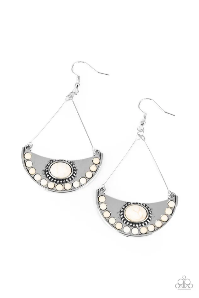 Earrings Paparazzi Accessories Canyon Canoe Ride White Stone Silver Crescent Earrings Paparazzi Earrings Paparazzi Accessories Canyon Canoe Ride White Stone Silver Crescent Earrings Paparazzi