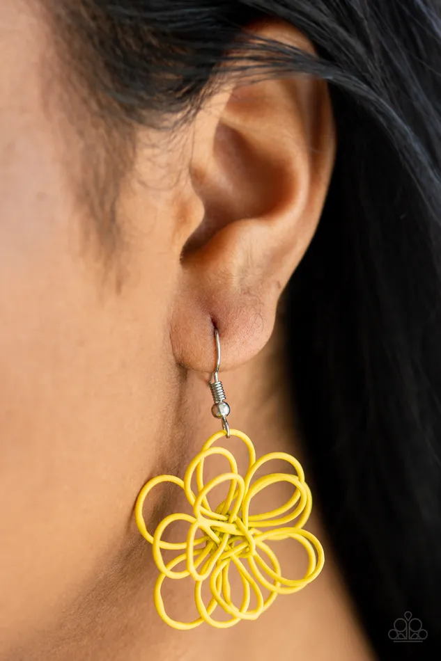 Earrings Paparazzi Accessories Paparazzi Midsummer Magic Yellow Flower Wire Earring Earrings Paparazzi Accessories Paparazzi Midsummer Magic Yellow Flower Wire Earring