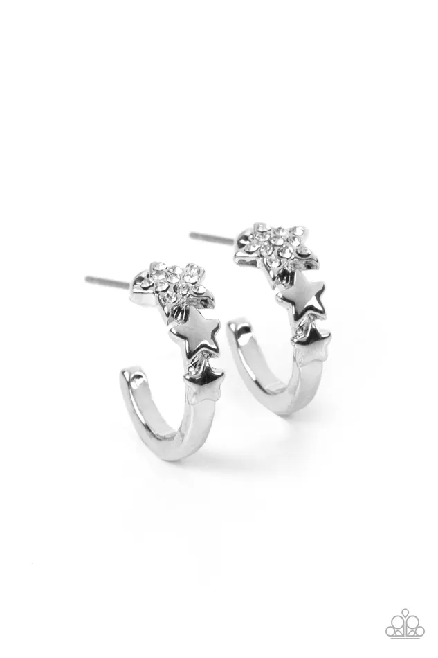 Earrings Paparazzi Accessories Starfish Showpiece White Rhinestone Silver Star Tiny Hoop Earrings Paparazzi Earrings Paparazzi Accessories Starfish Showpiece White Rhinestone Silver Star Tiny Hoop Earrings Paparazzi