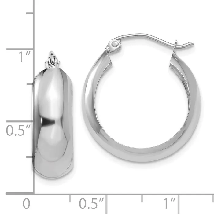 Earrings Qgold 10k White Gold 7 mm Hoop Earrings 215 grams