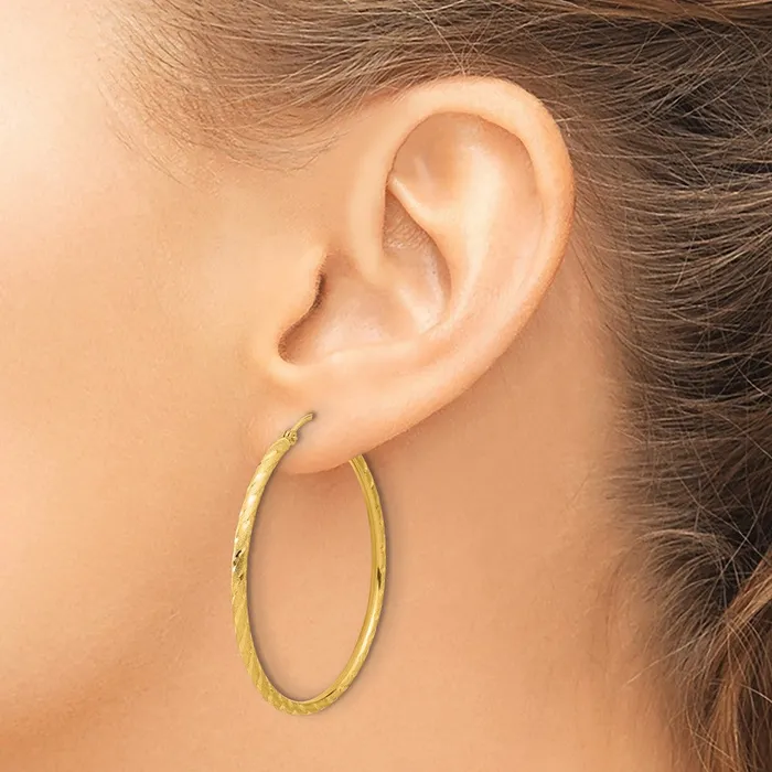 Earrings Qgold 14k Yellow Gold 40 mm Hoop Earrings 211 grams Earrings Qgold 14k Yellow Gold 40 mm Hoop Earrings 211 grams