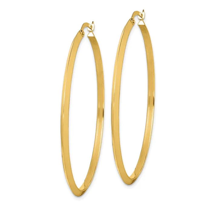 Earrings Qgold 14k Yellow Gold 5075 mm Polished Hoop Earrings 315 grams