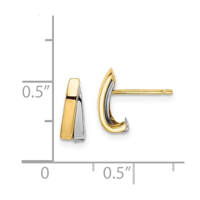 Earrings Qgold 14k Yellow Rhodium Madi K Post Earrings 064 grams