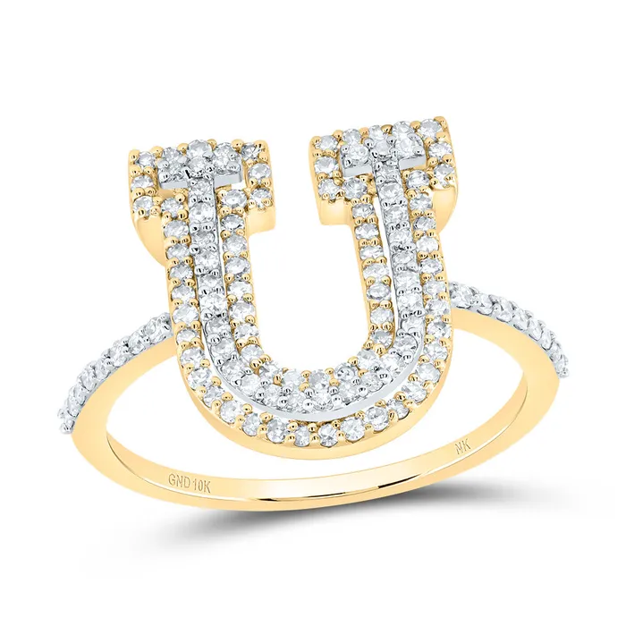 GND 12CtwDia Nk Fashion Initial U Ladies Ring 229 grams Rings