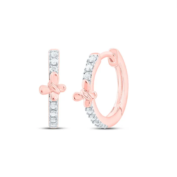 GND Earrings 112CtwDia Cn Gift Butterfly Hoop Earring