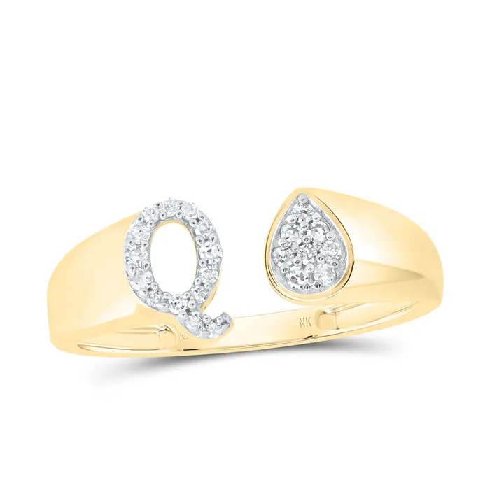GND Rings 110CtwNat Dia Nk Gift Initial Q Pear Ladies Ring 156 grams