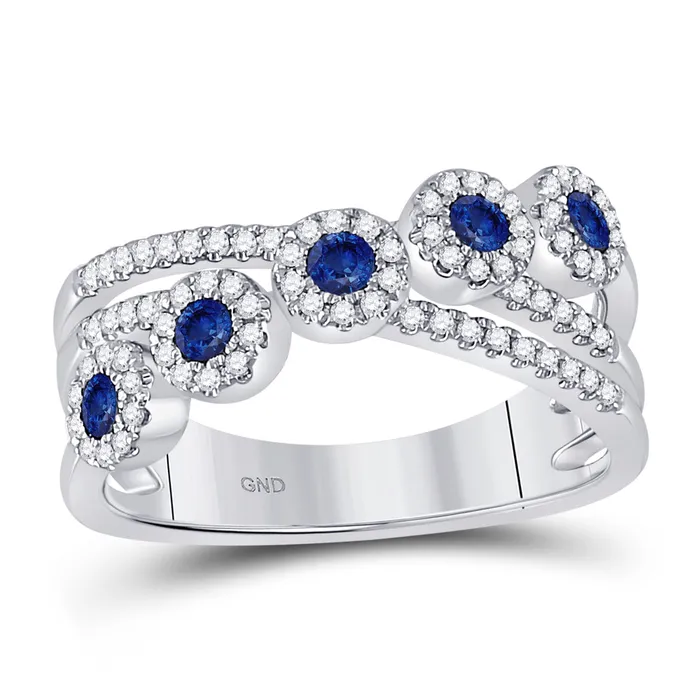GND Rings 14Kt White Gold 15Ctw Dia 13CtSappNatural Gem Band 448 grams