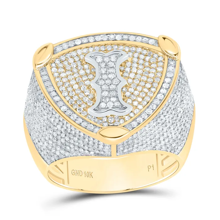 GND Rings 200 CtwDia P1 Initial I Mens Ring 105 grams